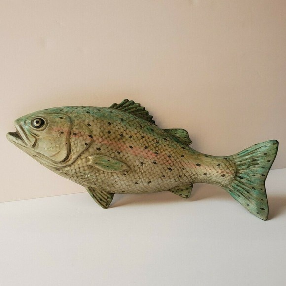 Vtg Hand Painted Japanese Sea Bass, Suzuki Ceramic Fish Tabletop/ Wall F… - Picture 8 of 13